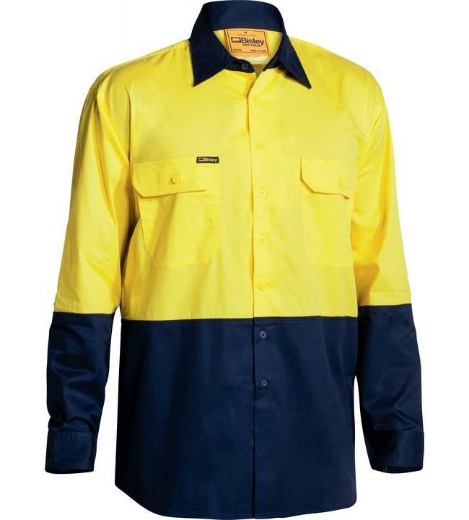 Picture of Bisley, Hi Vis Cool Lightweight Drill Shirt (4x Pack)